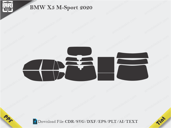 BMW X5 M-Sport 2020 Tint Film Cutting Template