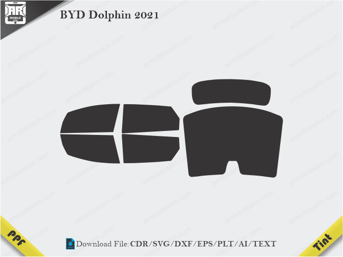 BYD Dolphin 2021 Tint Film Cutting Template