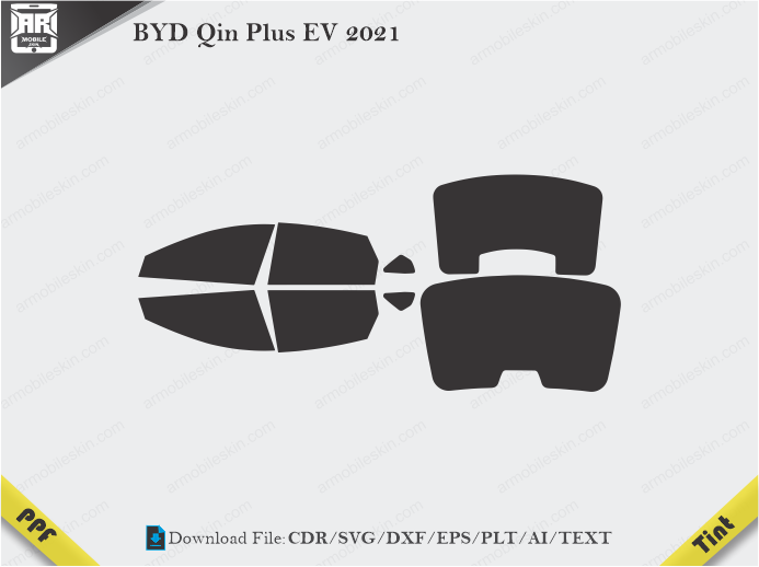 BYD Qin Plus EV 2021 Tint Film Cutting Template