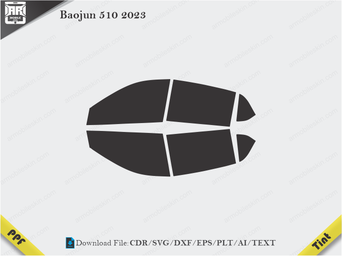 Baojun 510 2023 Tint Film Cutting Template