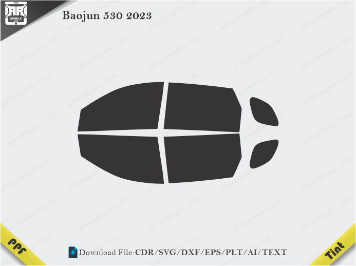 Baojun 530 2023 Tint Film Cutting Template