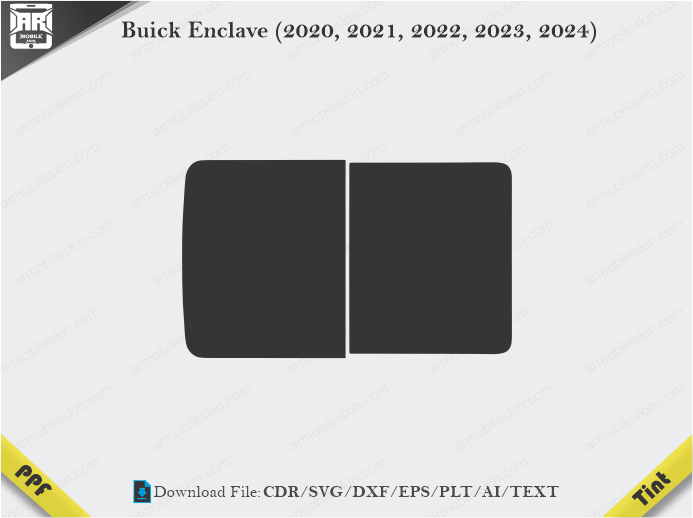 Buick Enclave (2020, 2021, 2022, 2023, 2024) Tint Film Cutting Template