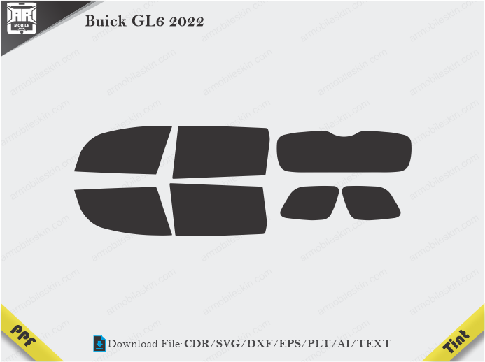 Buick GL6 2022 Tint Film Cutting Template