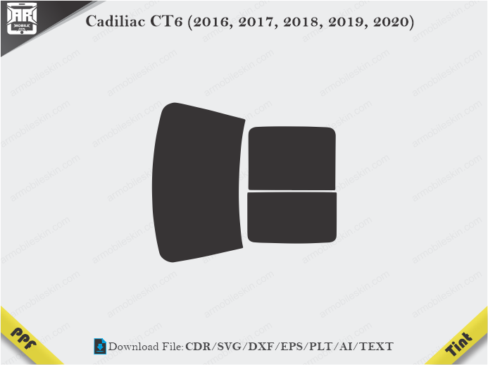 Cadiliac CT6 (2016, 2017, 2018, 2019, 2020) Tint Film Cutting Template