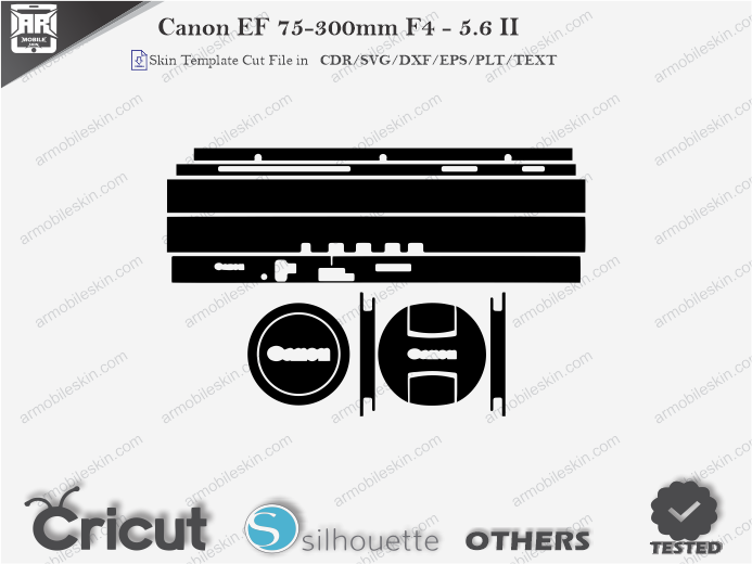 Canon EF 75-300mm F4 - 5.6 II Skin Template Vector
