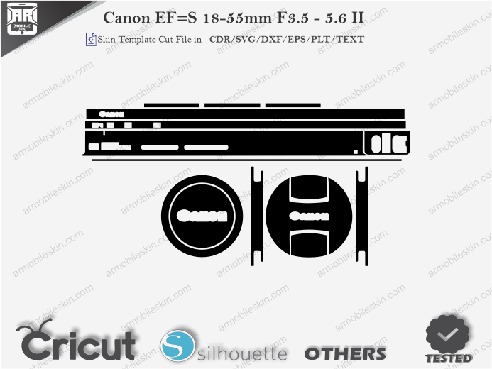 Canon EF=S 18-55mm F3.5 - 5.6 II Skin Template Vector