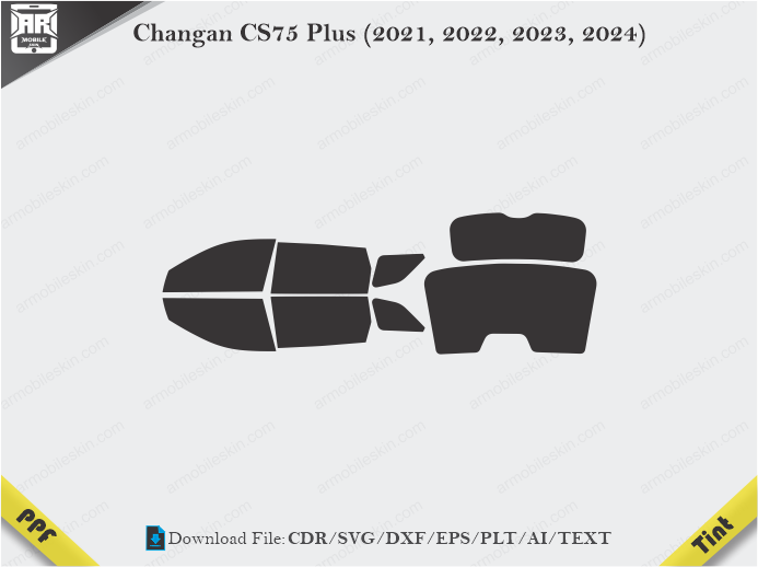 Changan CS75 Plus (2021, 2022, 2023, 2024) Tint Film Cutting Template