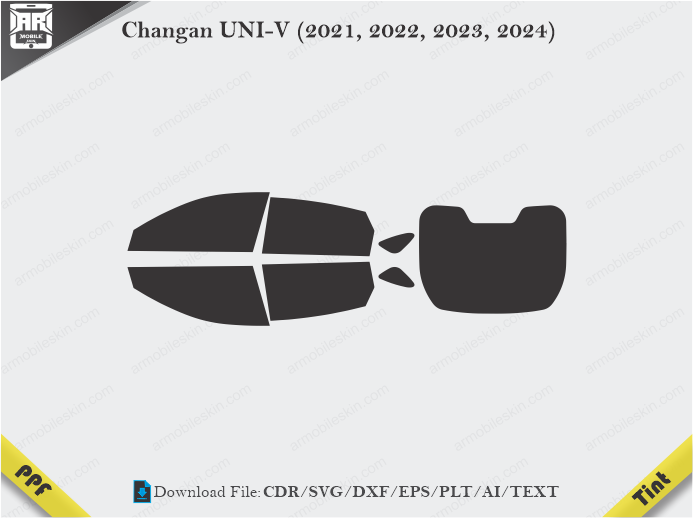 Changan UNI-V (2021, 2022, 2023, 2024) Tint Film Cutting Template