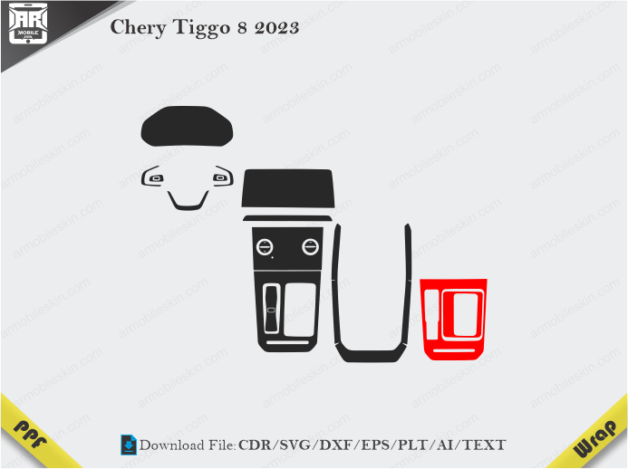 Chery Tiggo 8 2023 Car Interior PPF or Wrap Template
