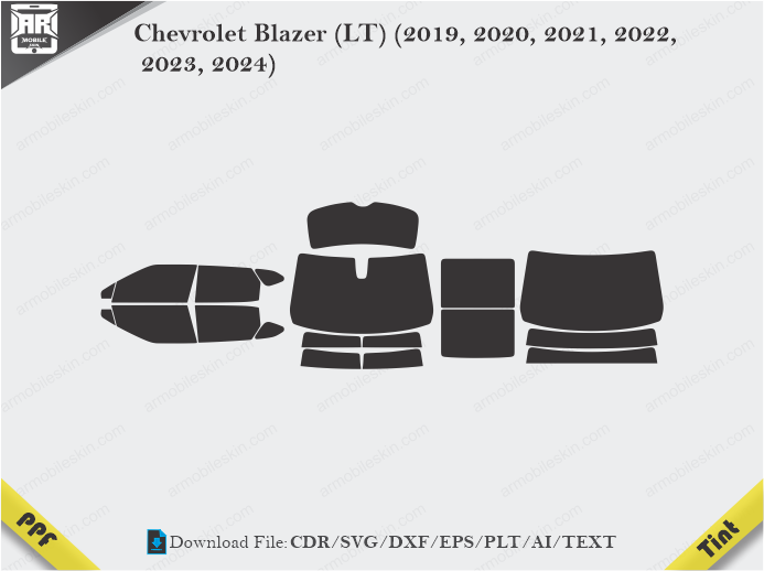 Chevrolet Blazer (LT) (2019 – 2024) Tint Film Cutting Template