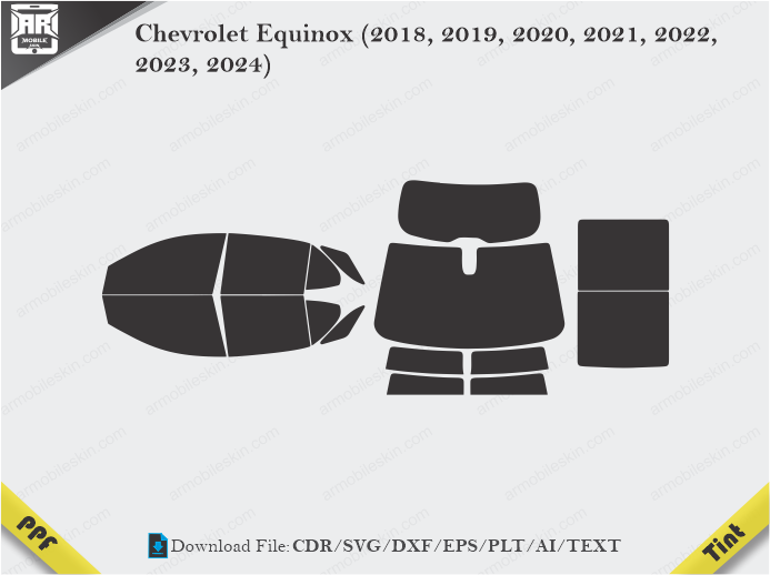 Chevrolet Equinox (2018, 2019, 2020, 2021, 2022, 2023, 2024) Tint Film Cutting Template
