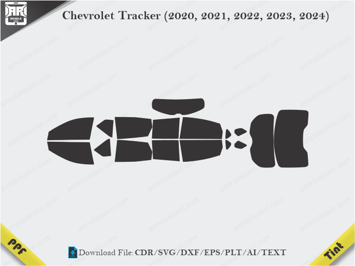 Chevrolet Tracker (2020, 2021, 2022, 2023, 2024) Tint Film Cutting Template