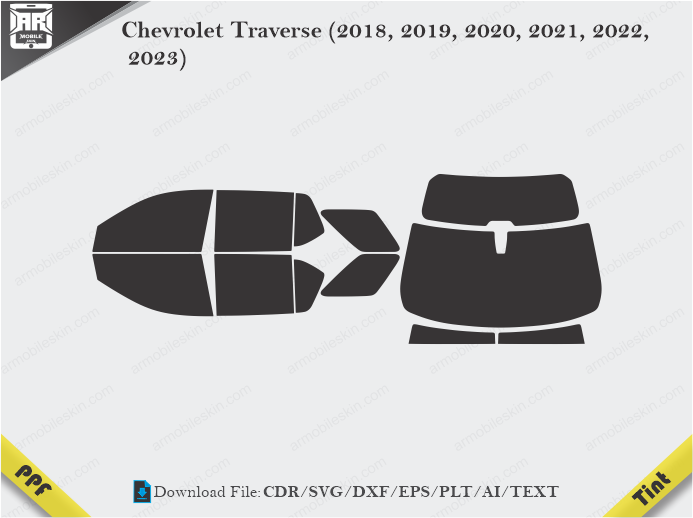 Chevrolet Traverse (2018, 2019, 2020, 2021, 2022, 2023) Tint Film Cutting Template