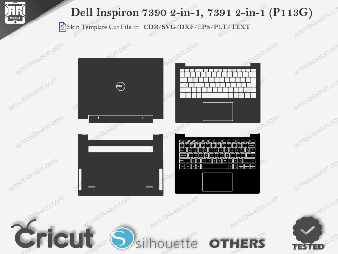 Dell Inspiron 7390 2-in-1, 7391 2-in-1 (P113G) Skin Template Vector