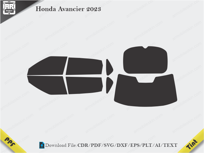 Honda Avancier 2023 Tint Film Cutting Template