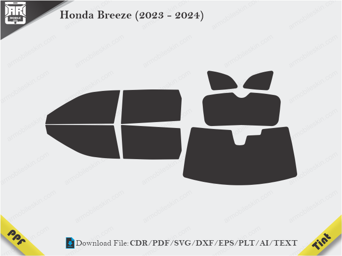 Honda Breeze (2023 – 2024) Tint Film Cutting Template