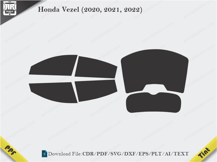 Honda Vezel (2020, 2021, 2022) Tint Film Cutting Template