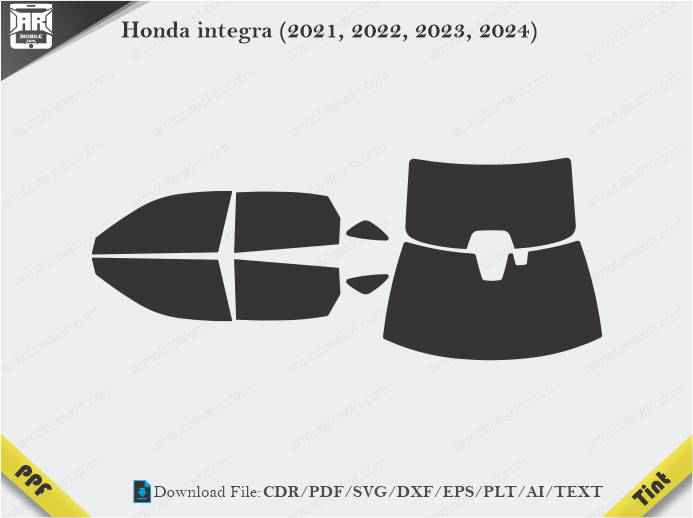 Honda integra (2021, 2022, 2023, 2024) Tint Film Cutting Template
