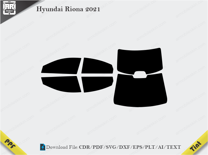 Hyundai Riona 2021 Tint Film Cutting Template