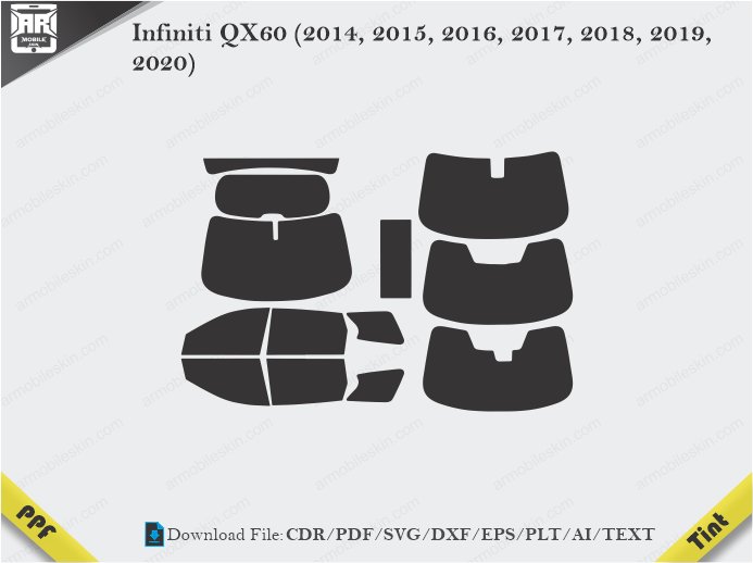 Infiniti QX60 (2014 – 2020) Tint Film Cutting Template
