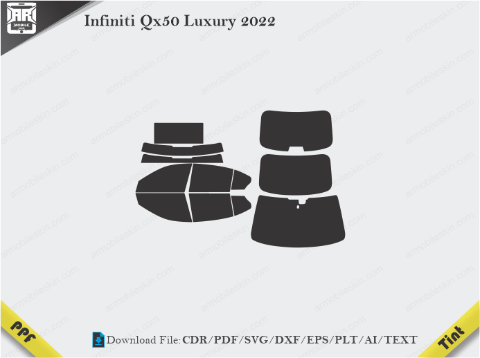 Infiniti Qx50 Luxury 2022 Tint Film Cutting Template