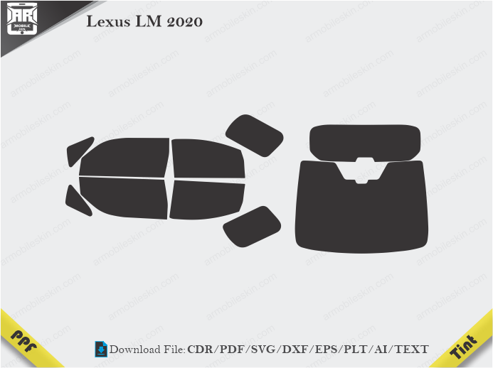 Lexus LM 2020 Tint Film Cutting Template