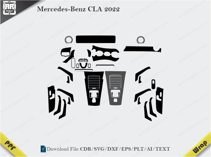 Mercedes-Benz CLA 2022 Car Interior PPF or Wrap Template