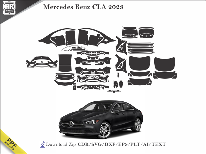 Mercedes Benz CLA 2023 Car PPF Template