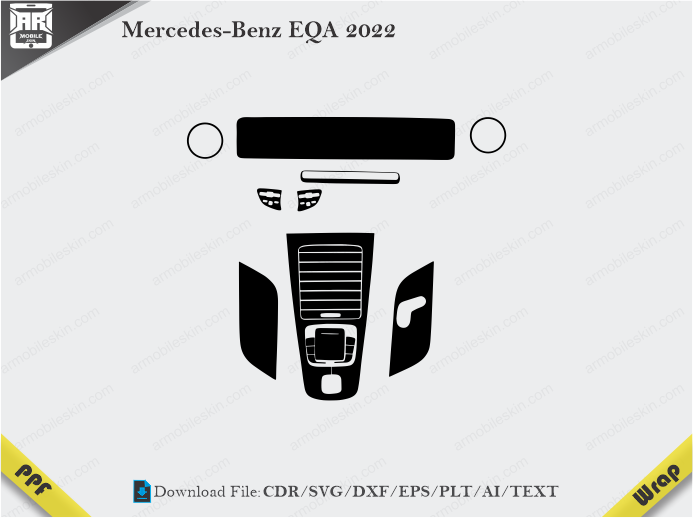 Mercedes-Benz EQA 2022 Car Interior PPF or Wrap Template