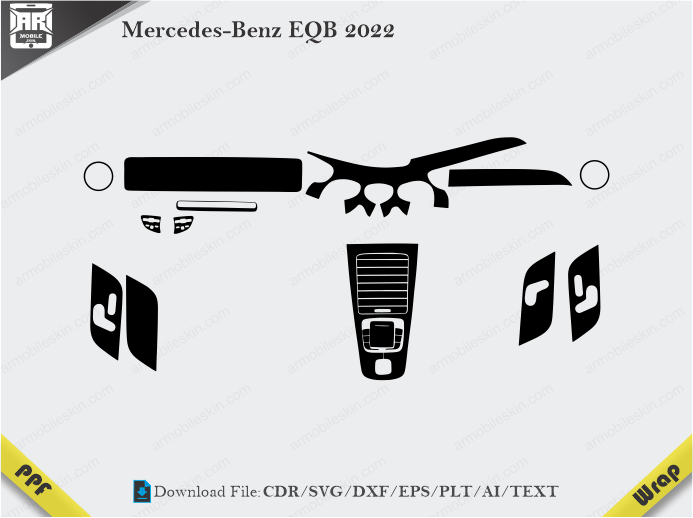 Mercedes-Benz EQB 2022 Car Interior PPF or Wrap Template