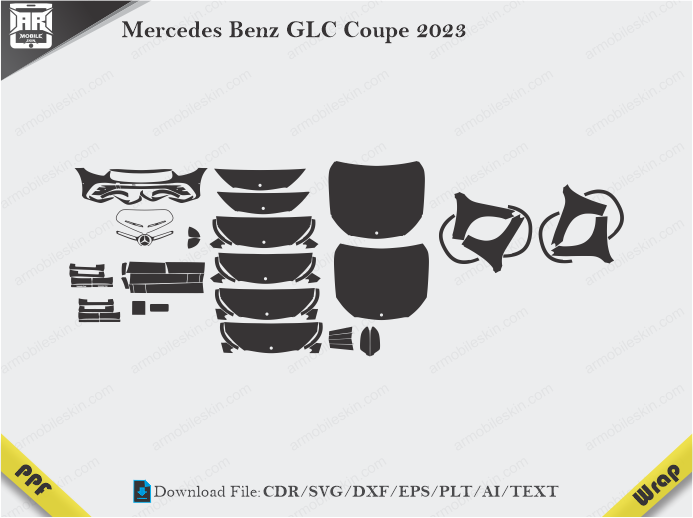 Mercedes Benz GLC Coupe 2023 Car PPF Template