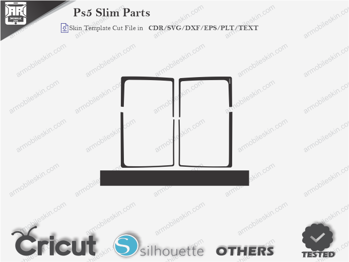 PS5 Slim Parts Skin Template Vector