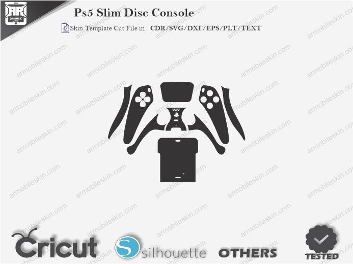 Ps5 Slim Disc Console Skin Template Vector