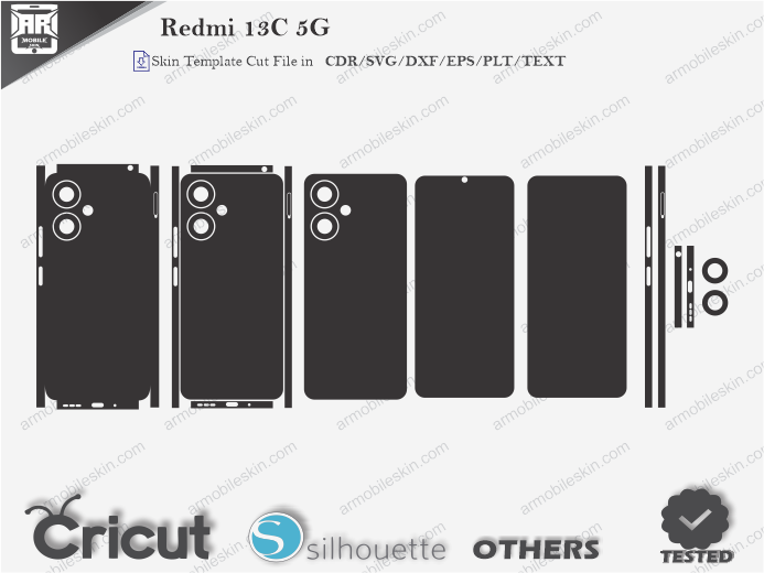 Redmi 13C 5G Skin Template Vector