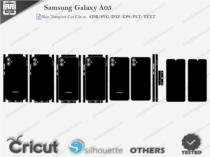 Samsung Galaxy A05 Skin Template Vector