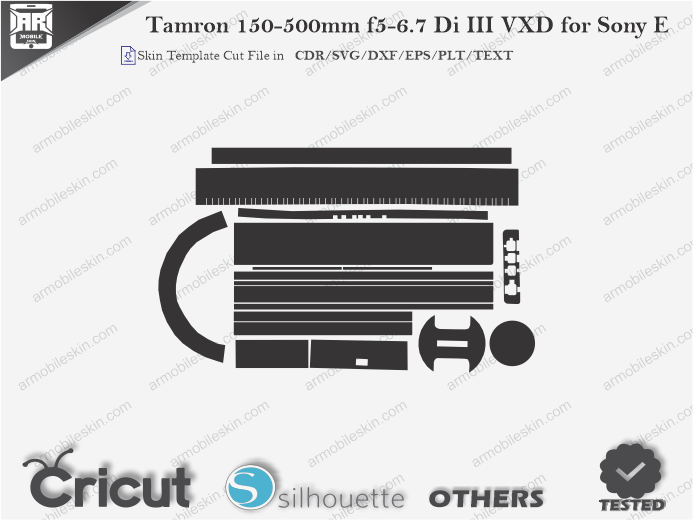 Tamron 150-500mm f5-6.7 Di III VXD for Sony E Skin Template Vector