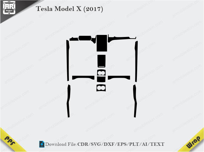 Tesla Model X (2017) Car Interior PPF or Wrap Template