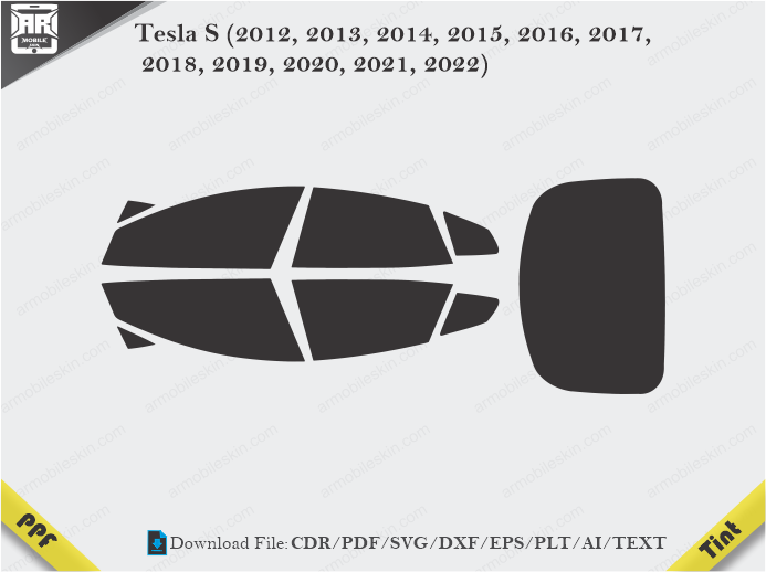 Tesla S (2012 – 2022) Tint Film Cutting Template