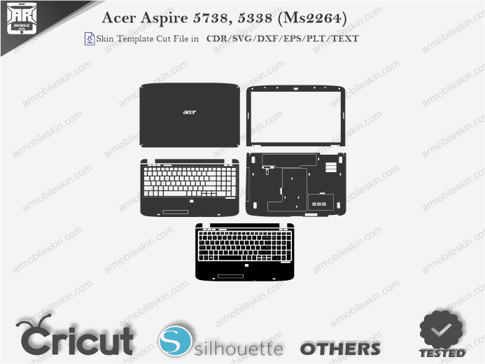 Acer Aspire 5738, 5338 (MS2264) Skin Template Vector