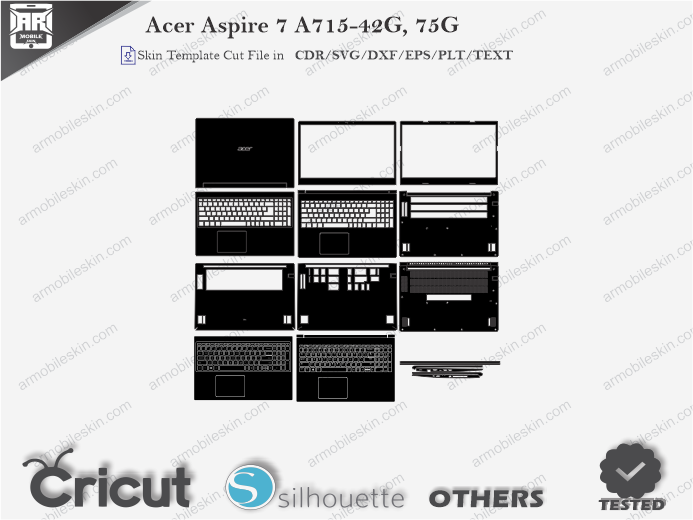 Acer Aspire 7 A715-42G, 75G Skin Template Vector