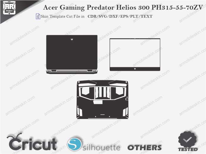 Acer Gaming Predator Helios 300 PH315-55-70ZV Skin Template Vector