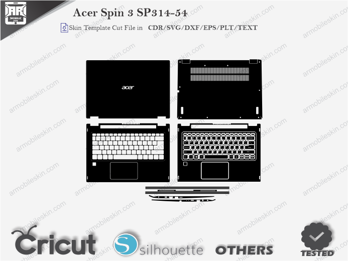 Acer Spin 3 SP314-54 Skin Template Vector