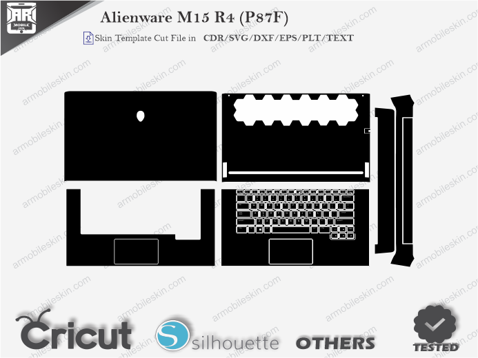 Alienware M15 R4 (P87F) Skin Template Vector