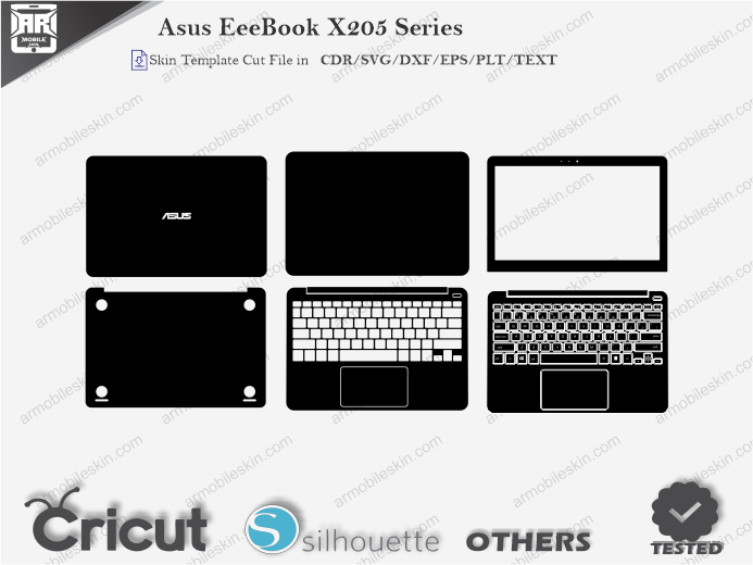 Asus EeeBook X205 Series Skin Template Vector