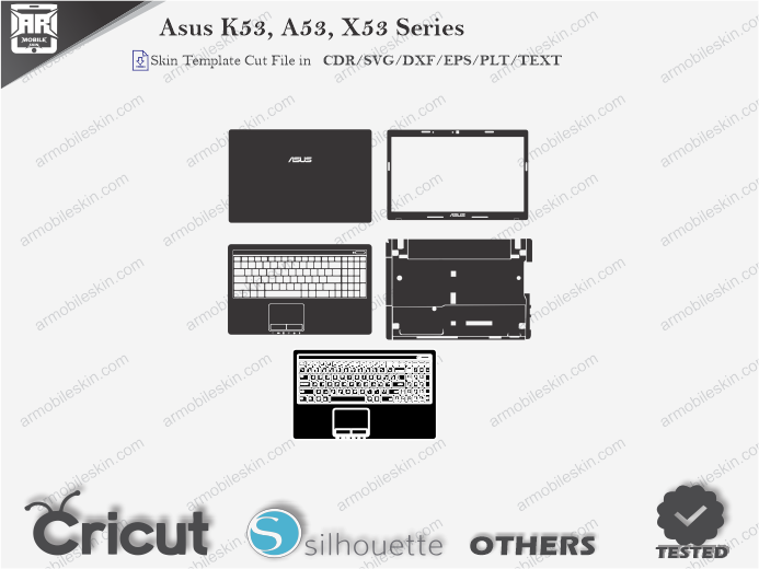 Asus K53, A53, X53 Series Skin Template Vector