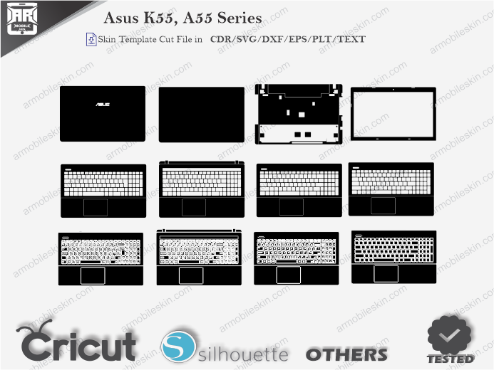 Asus K55, A55 Series Skin Template Vector