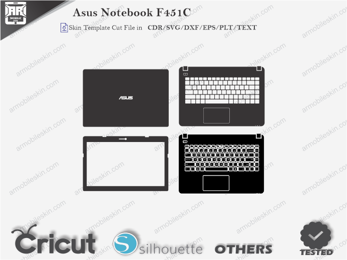 Asus Notebook F451C Skin Template Vector
