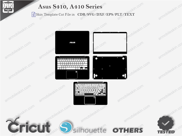 Asus S410, A410 Series Skin Template Vector