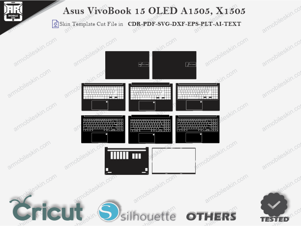 Asus VivoBook 15 OLED A1505, X1505 Skin Template Vector