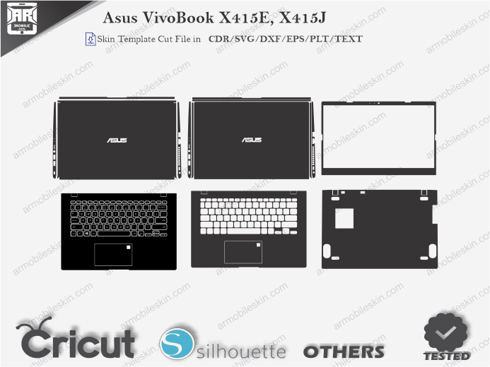 Asus VivoBook X415E, X415J Skin Template Vector